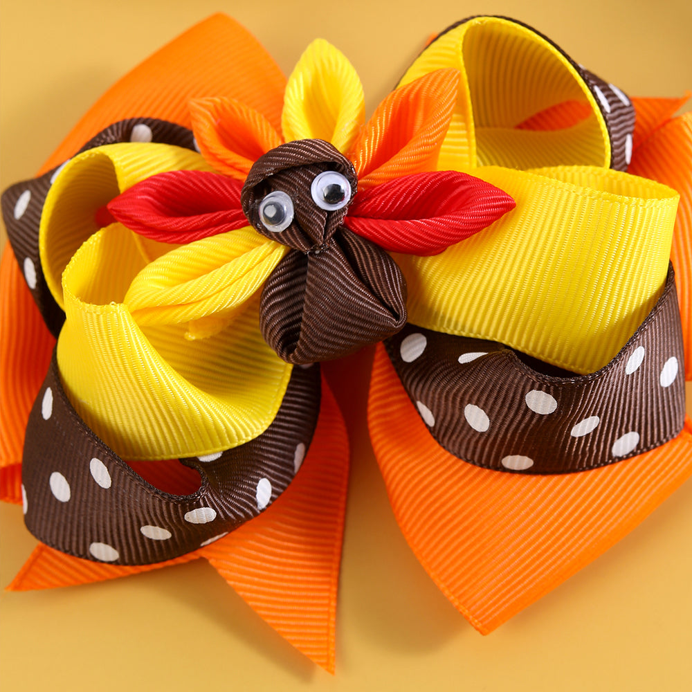 Thanksgiving Handmade Turkey Hair Bows