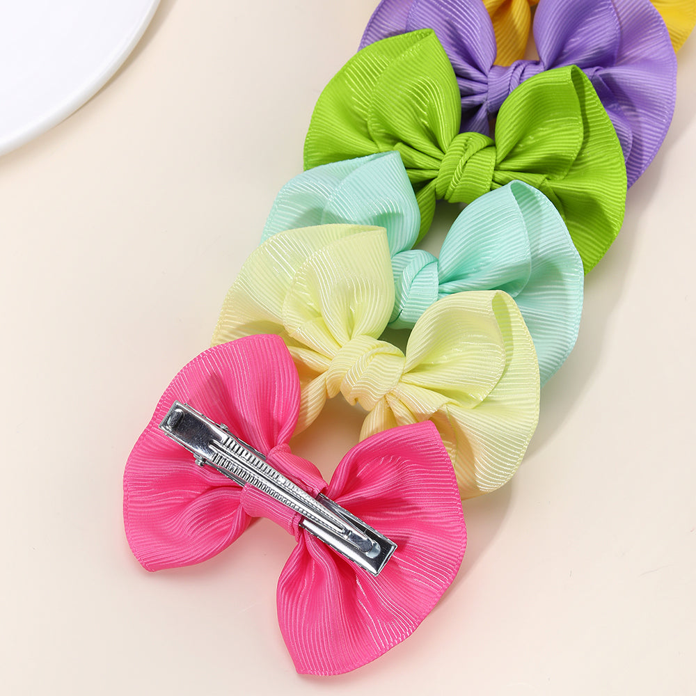 12Pcs Boutique Solid Hair Bow Clips