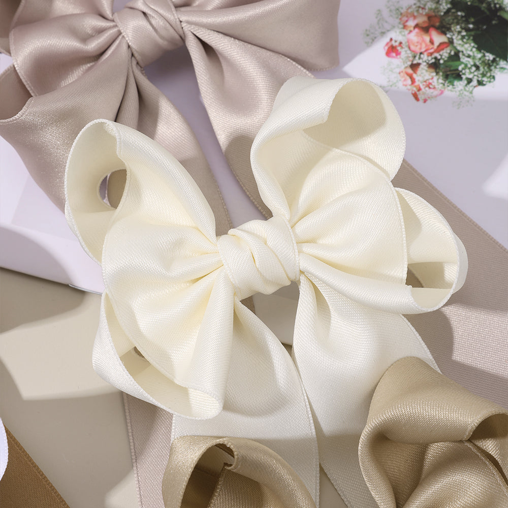 Women Fabric Long Tails Boutique Hair Clip Accessories