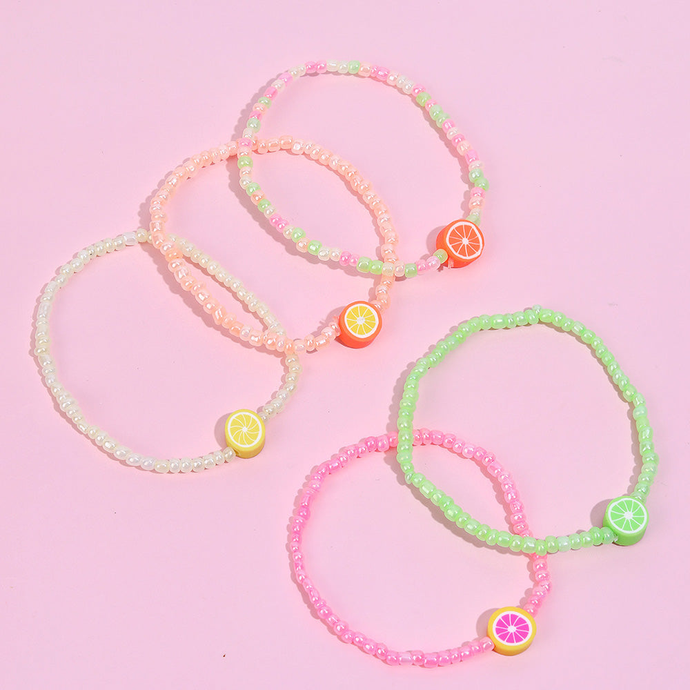 5PCS Fruit Stackable Bead Bracelets