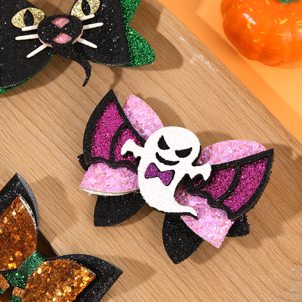 2Pcs Sparkly Glitter Halloween Hair Clip for Girls Kids