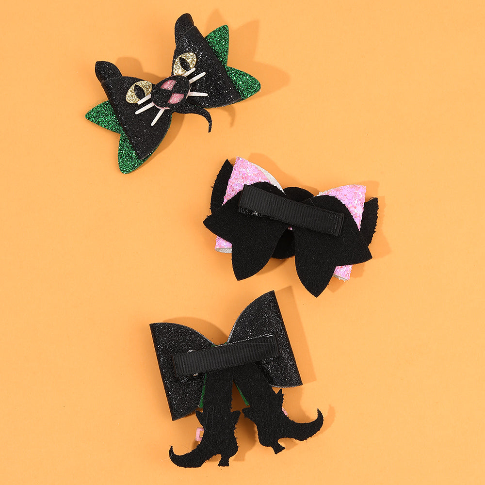 2Pcs Sparkly Glitter Halloween Hair Clip for Girls Kids