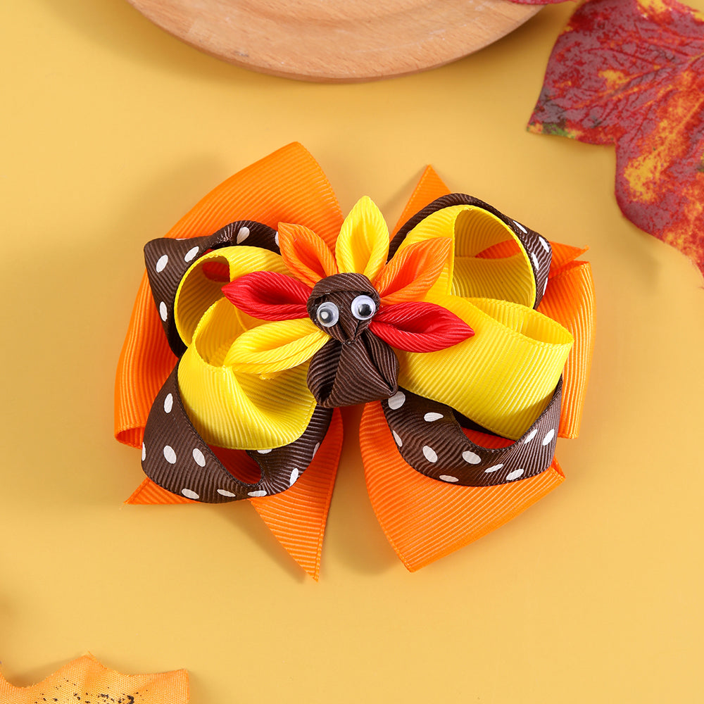 Thanksgiving Handmade Turkey Hair Bows