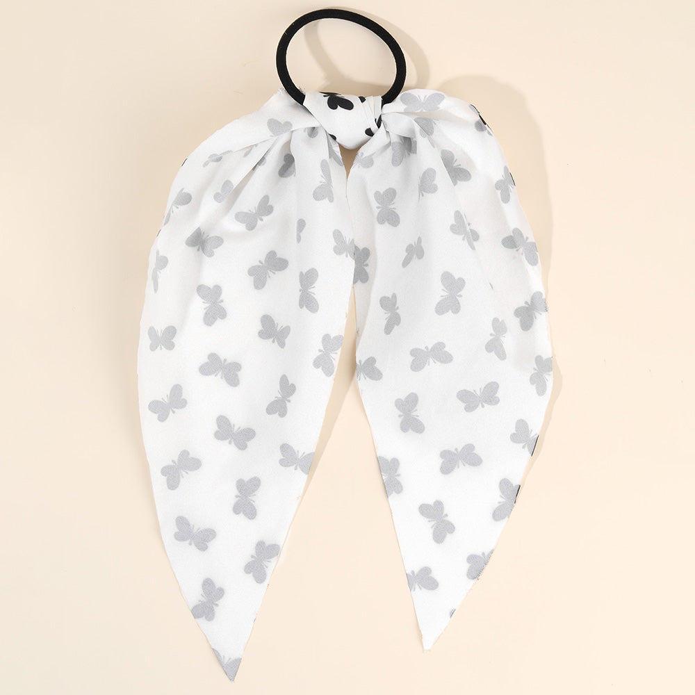 Women Print Fabric Handmade Ponytails Bow Ties Girls Scrunchies Accessories