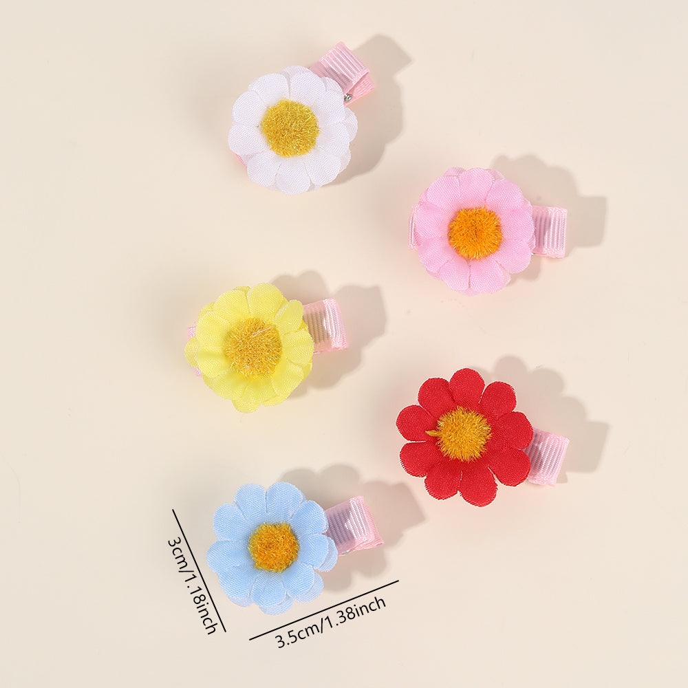 6Pcs Multi Colors Mini Flower Hair Pins