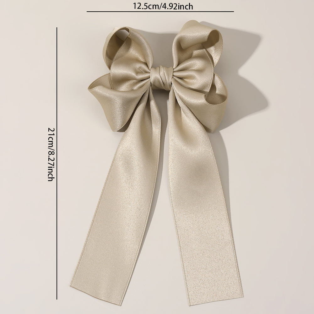Women Fabric Long Tails Boutique Hair Clip Accessories