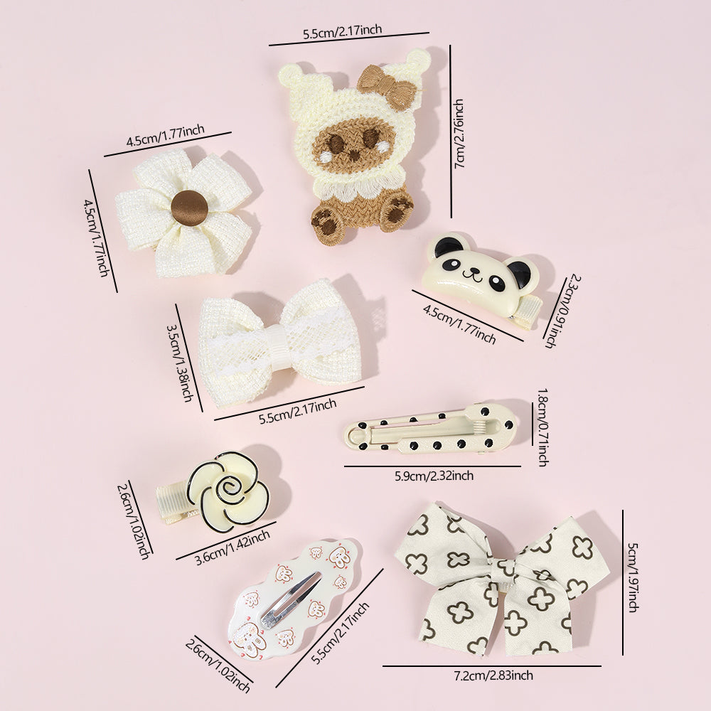 8Pcs Cartoon Princess Hair Clip Set for Girls Kids