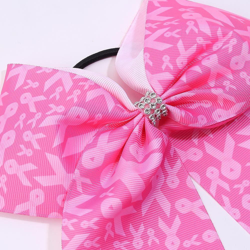 20PCS New Breast Cancer Awareness Pink Ribbon Cheer Bows