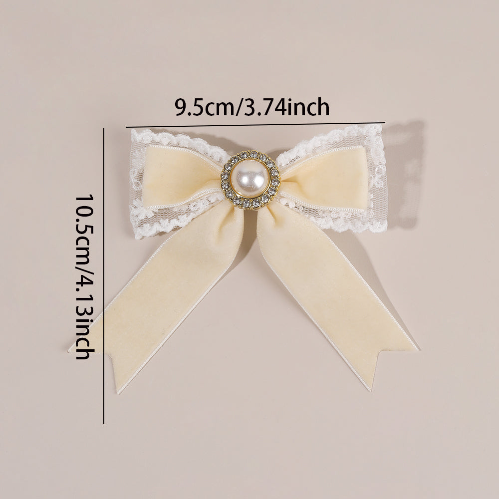 2PCS Velvet Boutique Hair Bow Clip Long Tails Hair Clip Girls