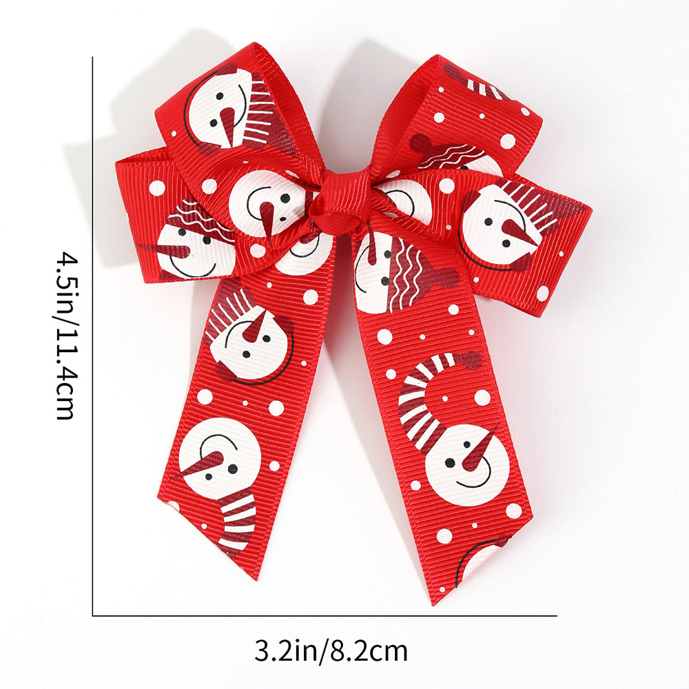 2Pcs Christmas Hair Bow Clips