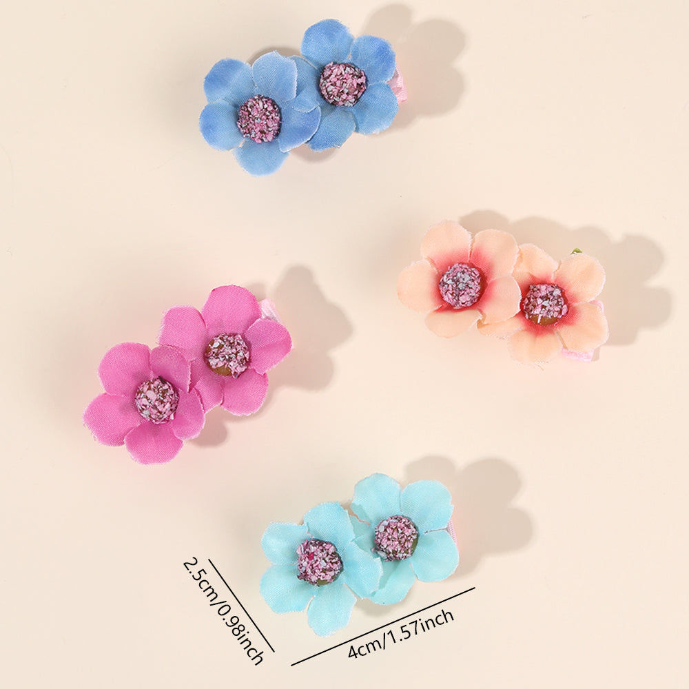 6Pcs Multi Colors Mini Flower Hair Pins