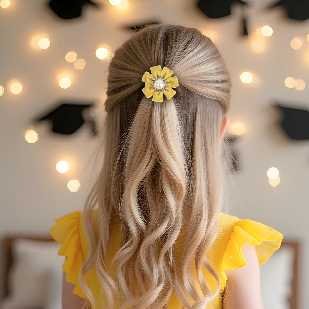 6PCS Winter Velvet Flower Hair Bow Clip for Girls