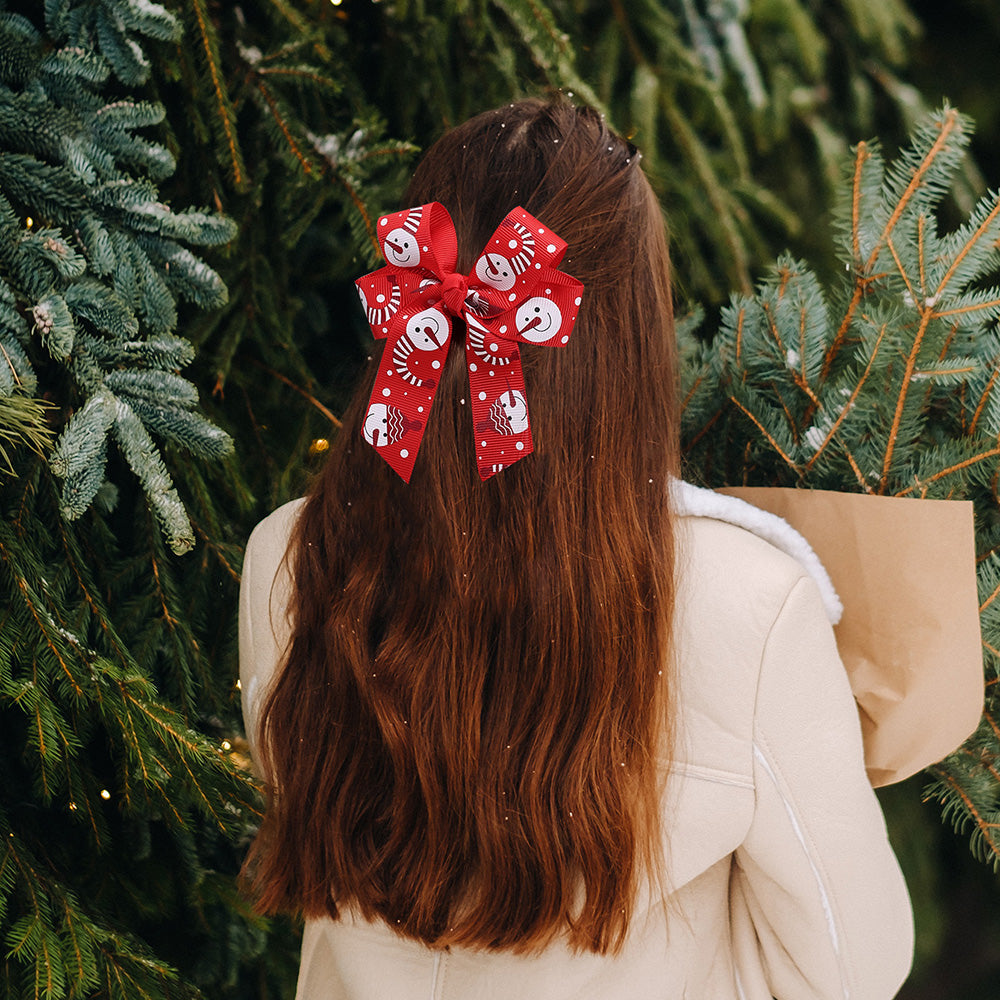 2Pcs Christmas Hair Bow Clips