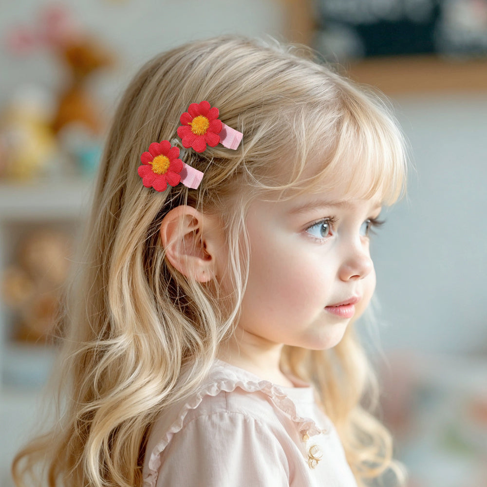 6Pcs Multi Colors Mini Flower Hair Pins