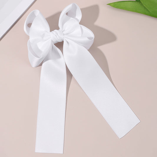 Women Fabric Long Tails Boutique Hair Clip Accessories