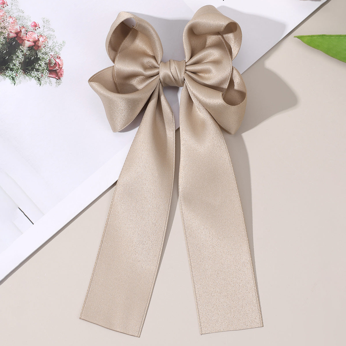 Women Fabric Long Tails Boutique Hair Clip Accessories