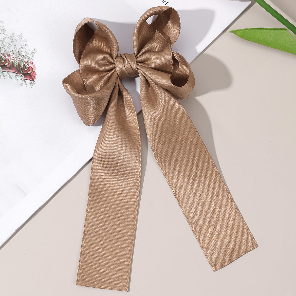 Women Fabric Long Tails Boutique Hair Clip Accessories