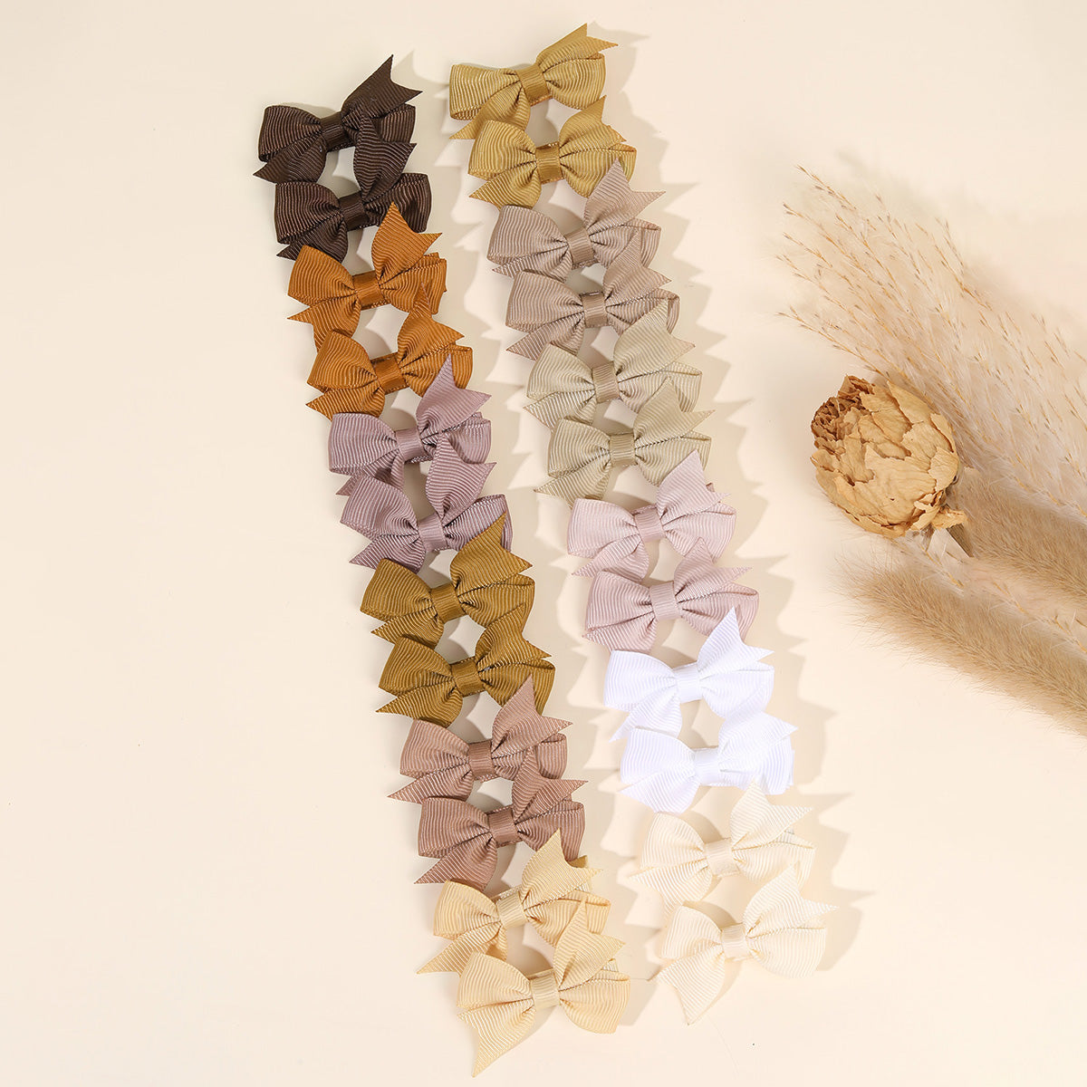 24Pcs Small Hair Bow Clip Set