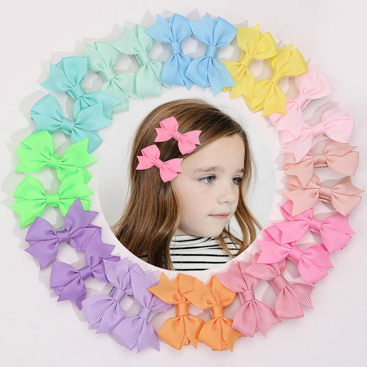 24Pcs Small Hair Bow Clip Set