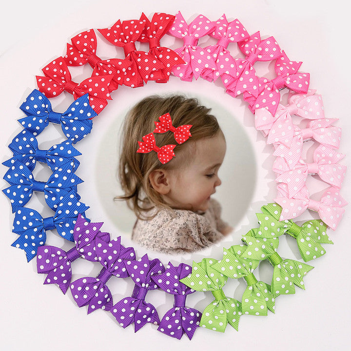 24Pcs Small Hair Bow Clip Set