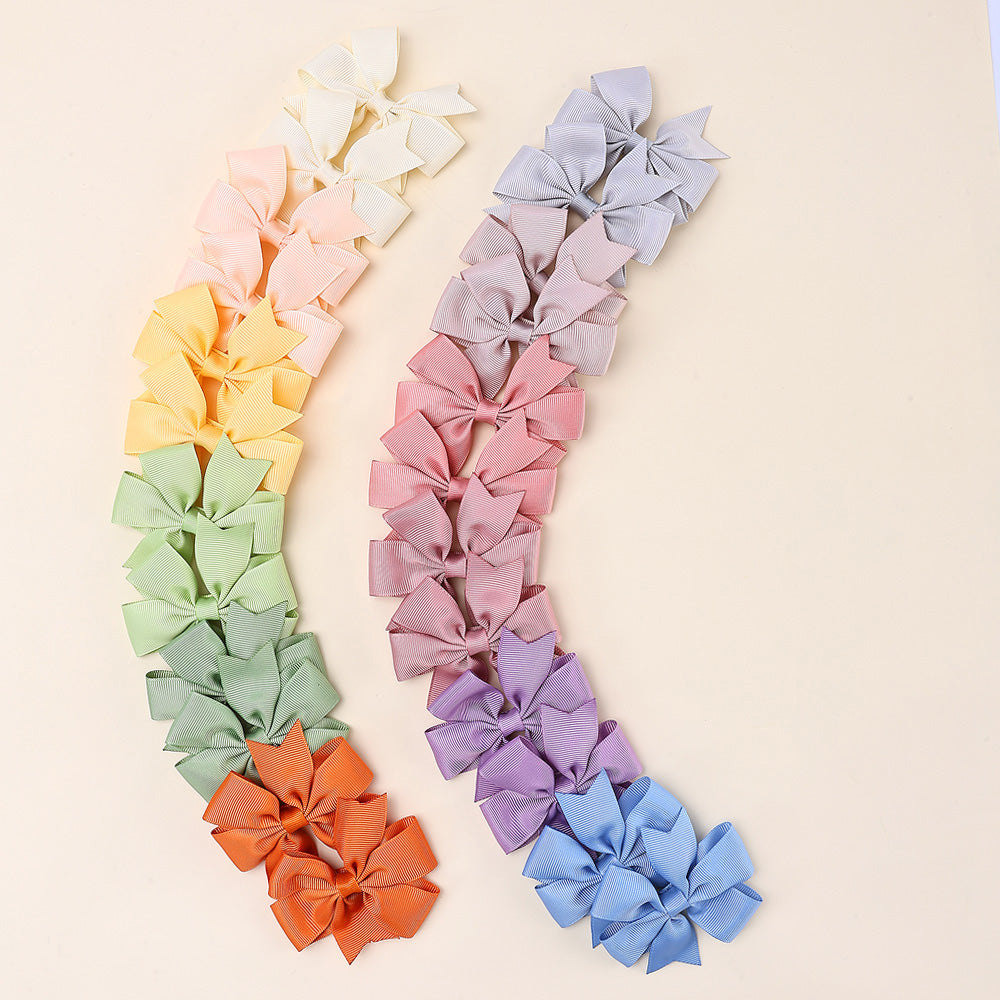 24Pcs Small Hair Bow Clip Set
