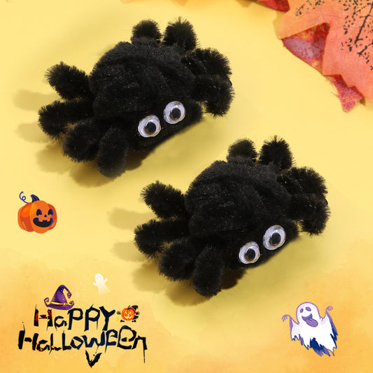 2PCS Halloween Black Spider Hair Clips