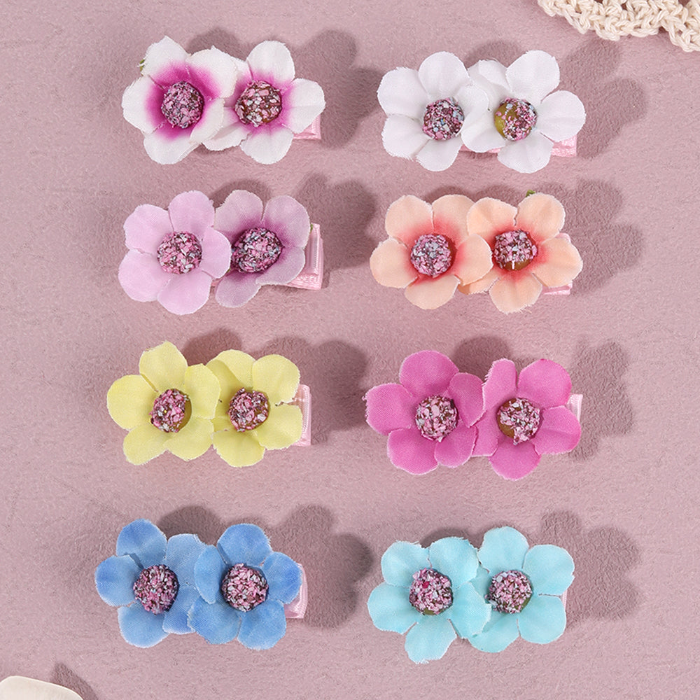 6Pcs Multi Colors Mini Flower Hair Pins
