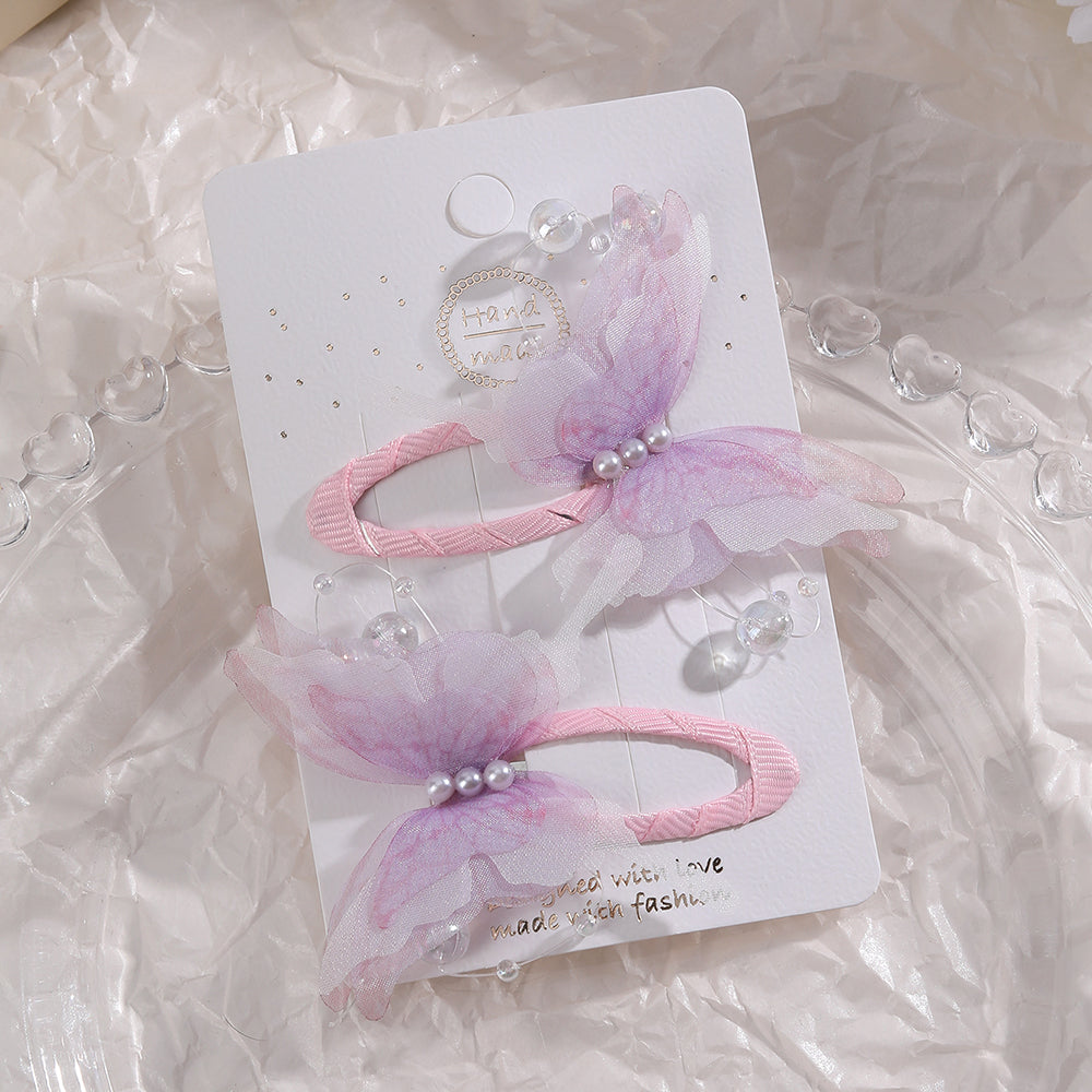 3D Mesh Butterfly Snap BB Hair Clip Girls Toddler