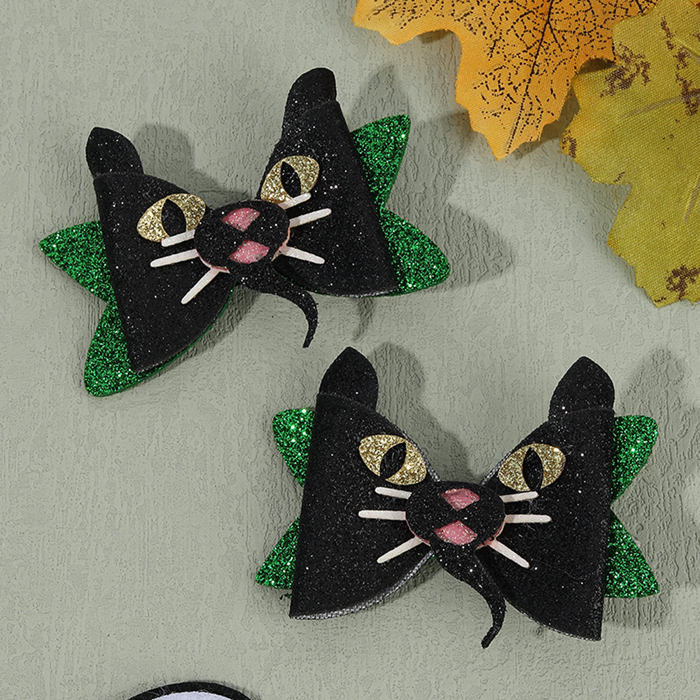 2Pcs Sparkly Glitter Halloween Hair Clip for Girls Kids