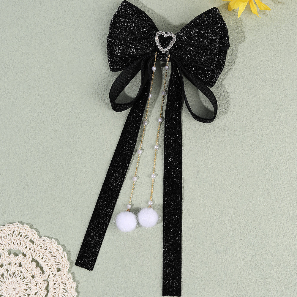 Larger Winter Velvet Hair Bow Clip Girls Christmas Hair Accessories