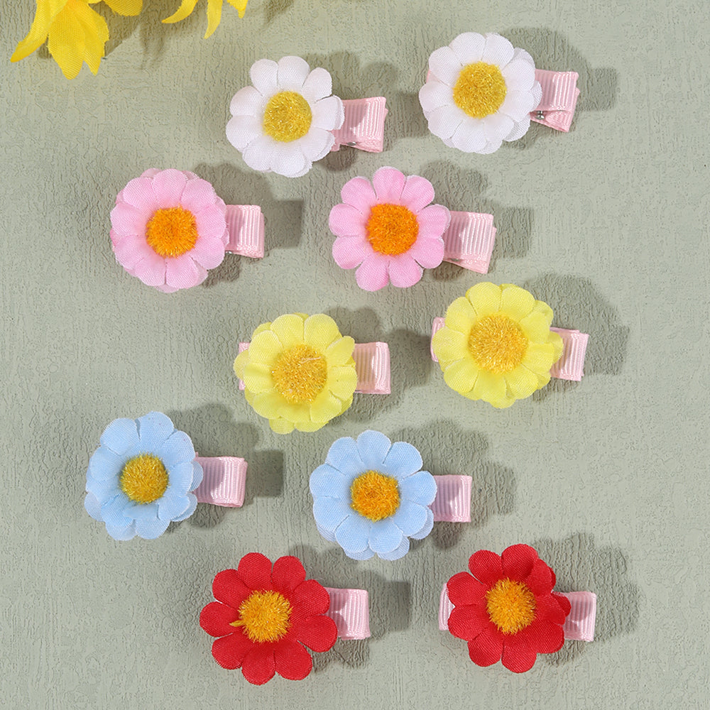 6Pcs Multi Colors Mini Flower Hair Pins
