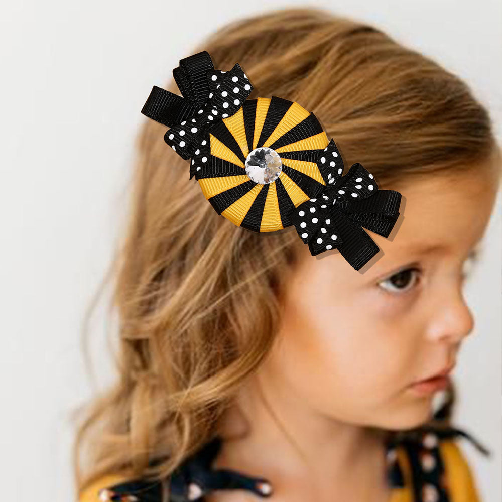 Girls Halloween Candy Hair Bow Hair Clips