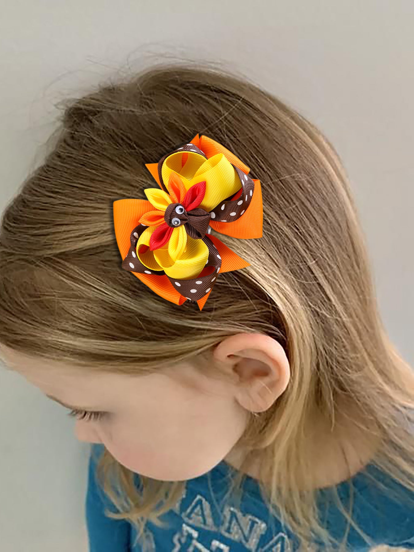 Thanksgiving Handmade Turkey Hair Bows