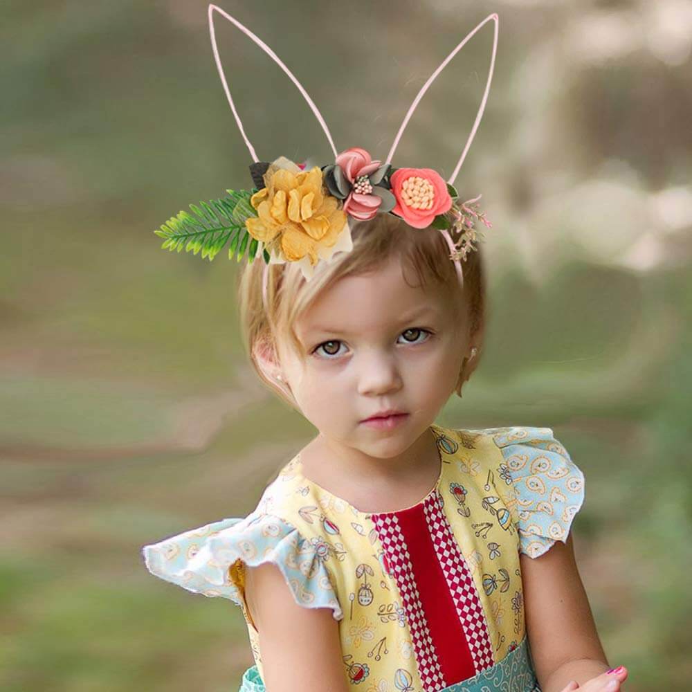 Bunny Flower Little Girl Headband