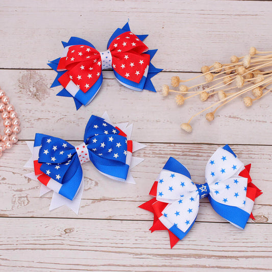 4th of July Little Girl Hair Bows