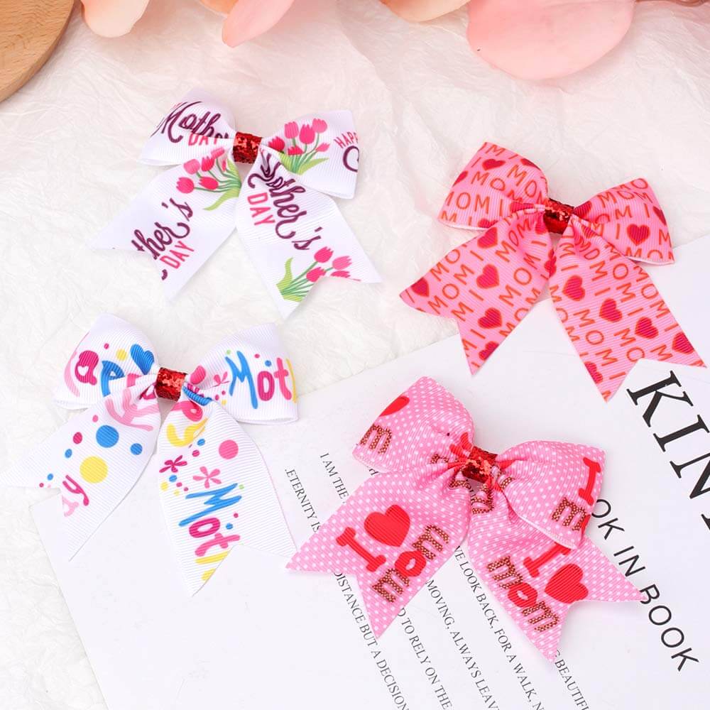Pink Flower Cheer Bows