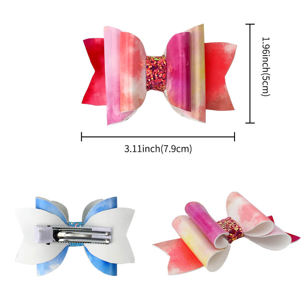 Gradient Cloud Leather Hair Clips