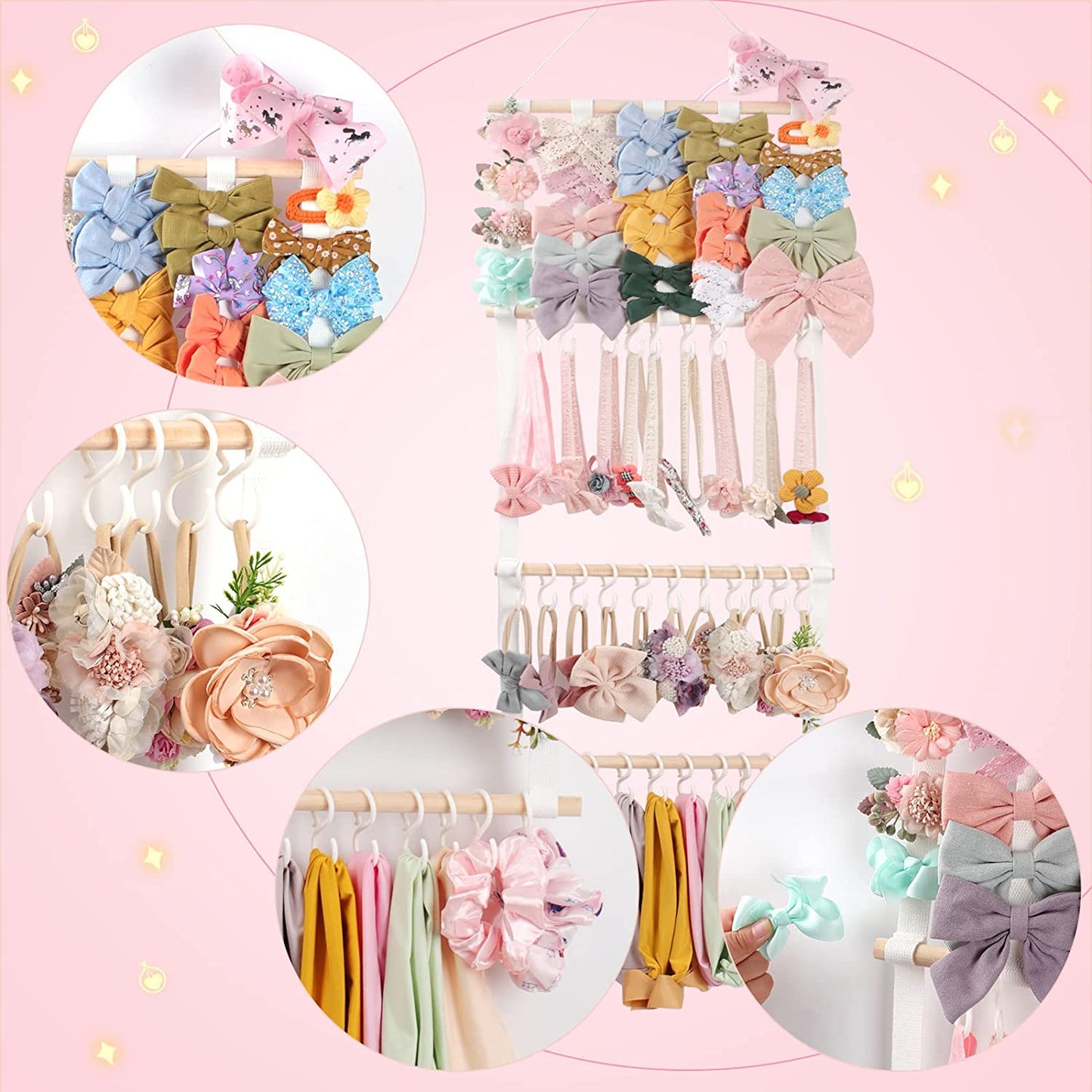 Pretty Hair Bows Holder Headbands Organizer