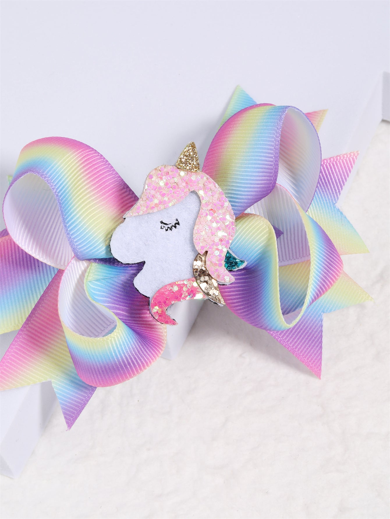 4.5'' Cute Rainbow Unicorn Hair Bows