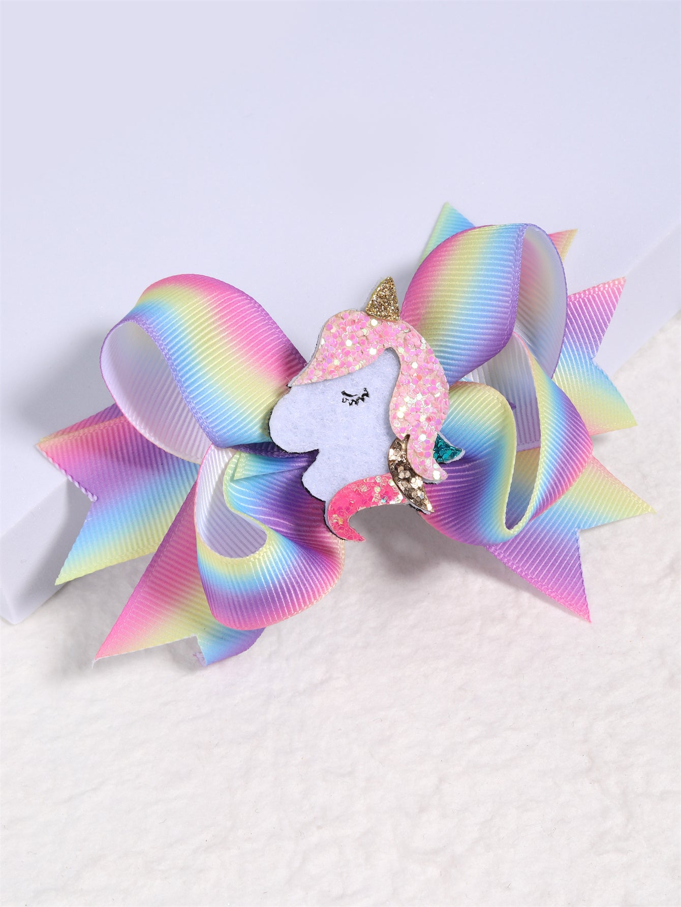 4.5'' Cute Rainbow Unicorn Hair Bows
