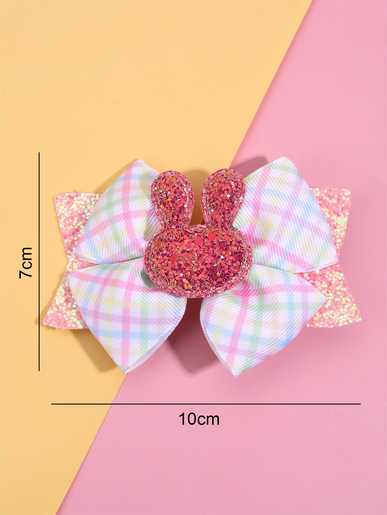 4'' Cute Pink Bunny Glitter Hair Bows