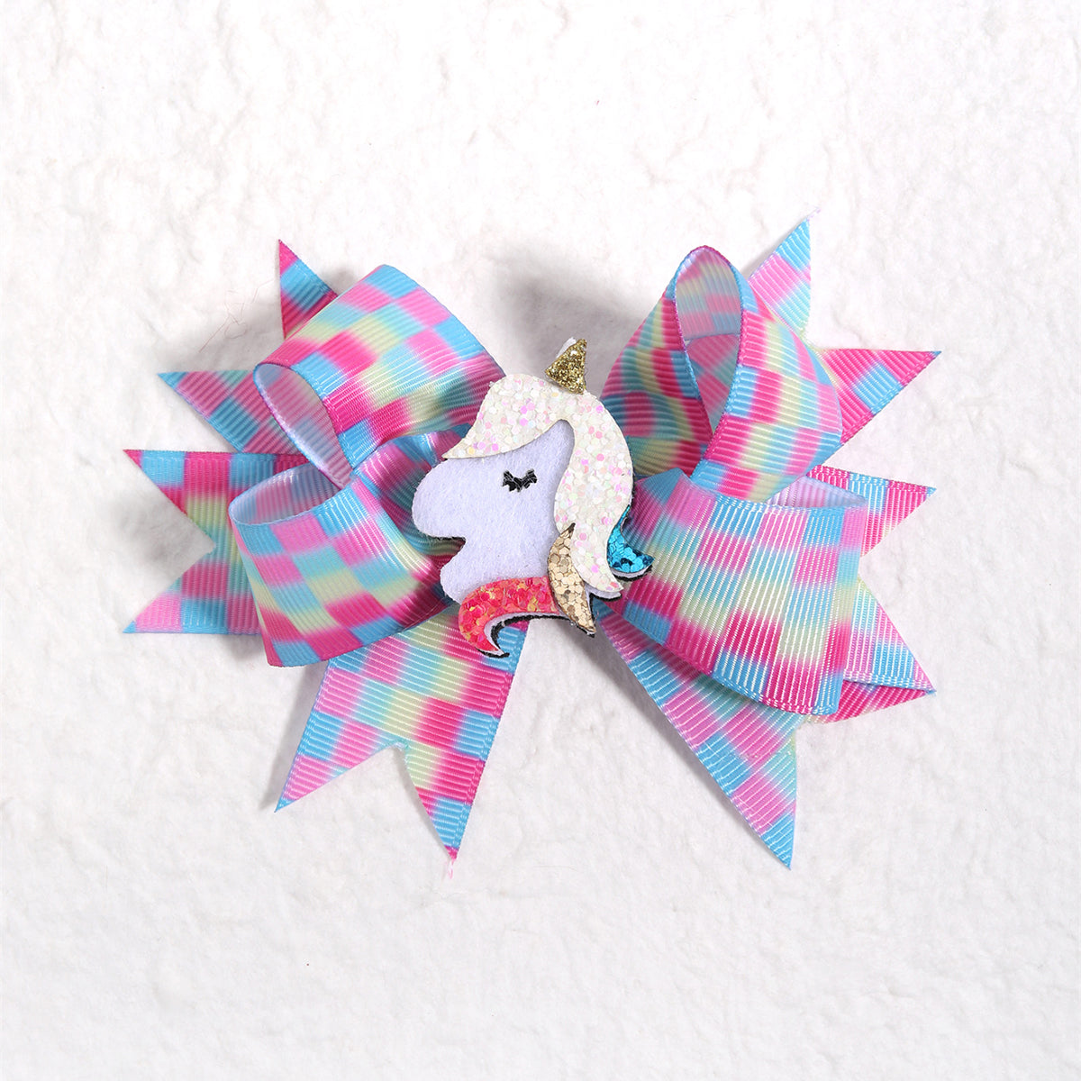 4.5'' Cute Rainbow Unicorn Hair Bows