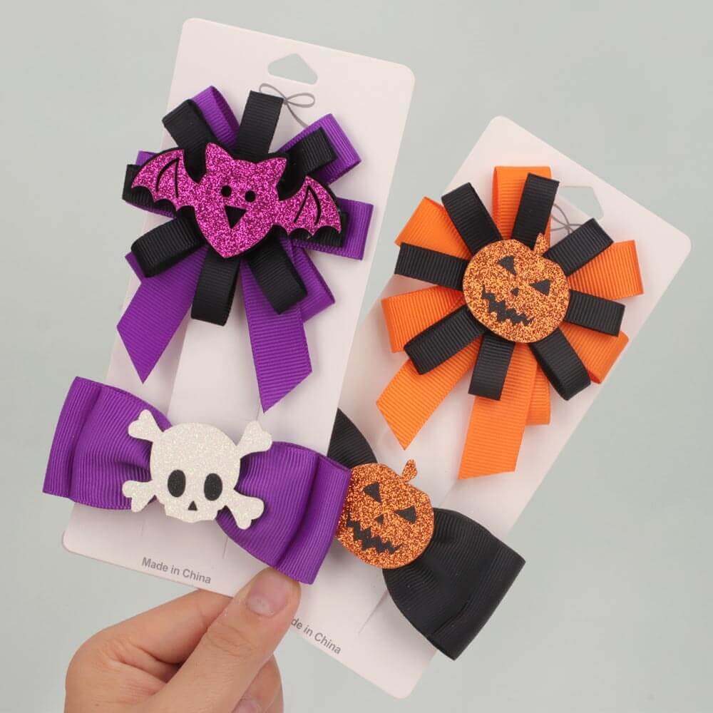 2PCS Halloween Pumpkin Hairpins