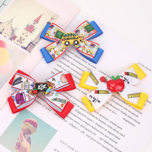 Hair Ribbons for Girls for Braids Barrettes Hair Clips Trendy Back To  School Pencil Hair Bow Clips Ponytail Holder Ribbon Hairgrips Cheer Hair  Bows