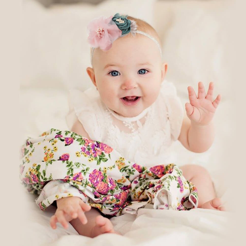 Baby Girls Pink Flowers Headbands