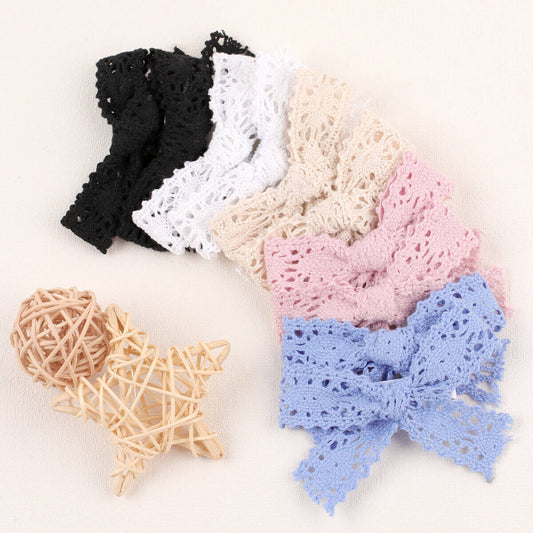 2PCS Lace Bowknot Hair Clip Set