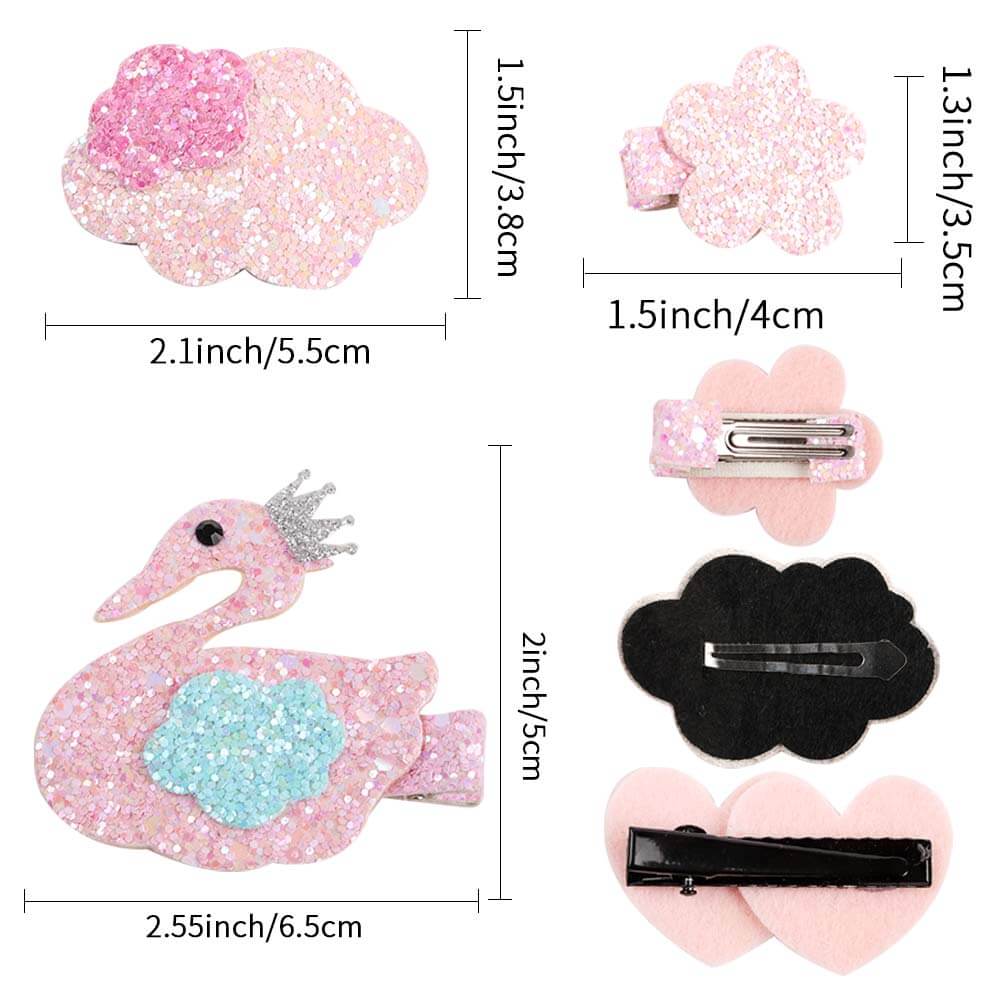 5PCS Candy Color Swan Hair Clips