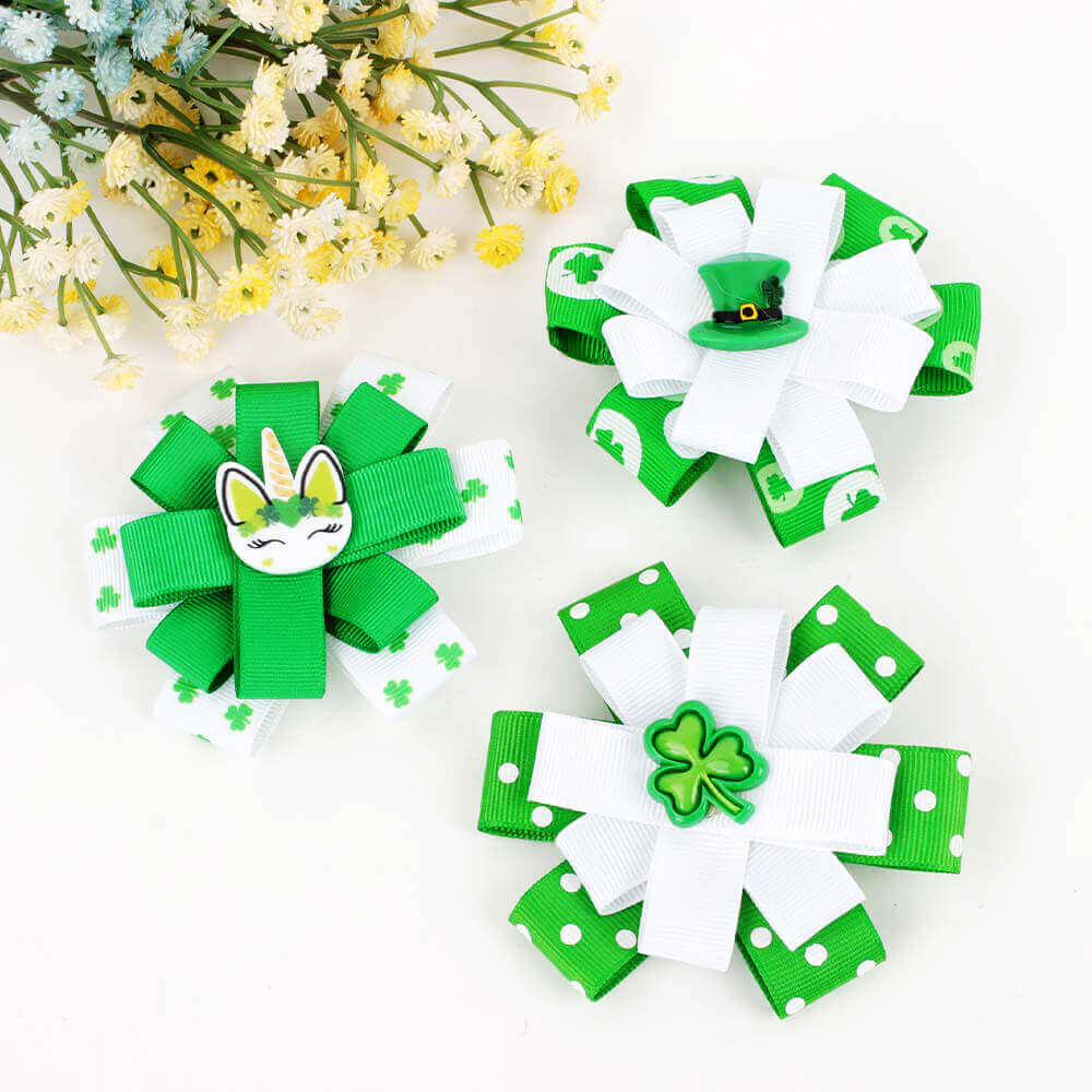 St Patrick's Day Hair Bows