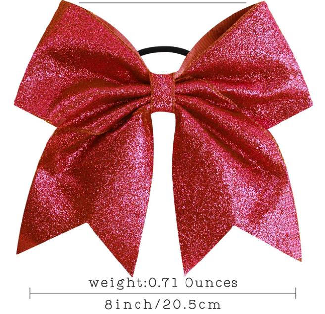 12PCS 8'' Chunky Glitter Cheer Bows