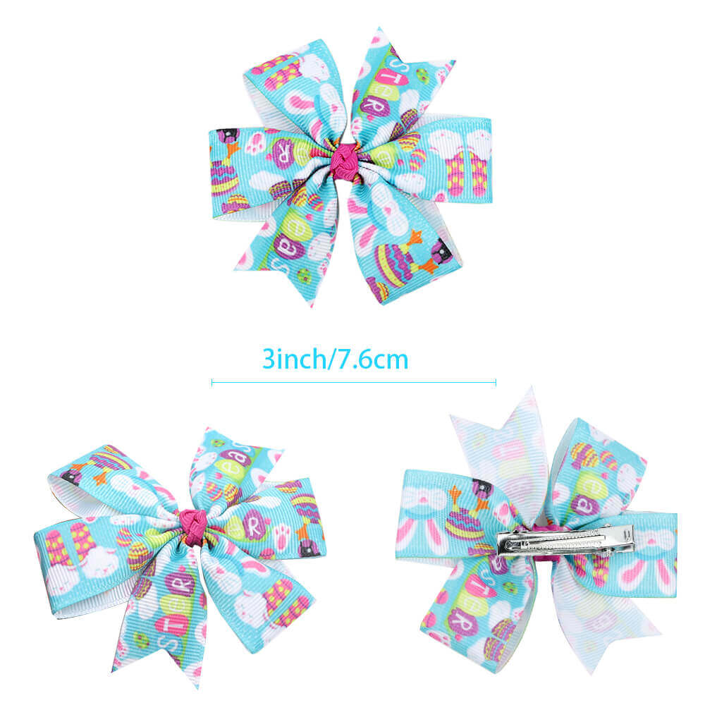 Pretty Bunny Easter Hair Bow Clips